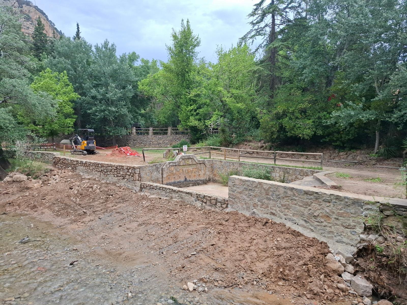 Una de las áreas recreativas afectada.