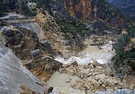 Daños de la presa de Buseo tras la dana.