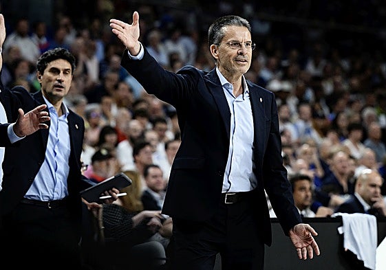 Pedro Martínez, durante uno de los partidos de la final de la ACB 2025 contra el Real Madrid.