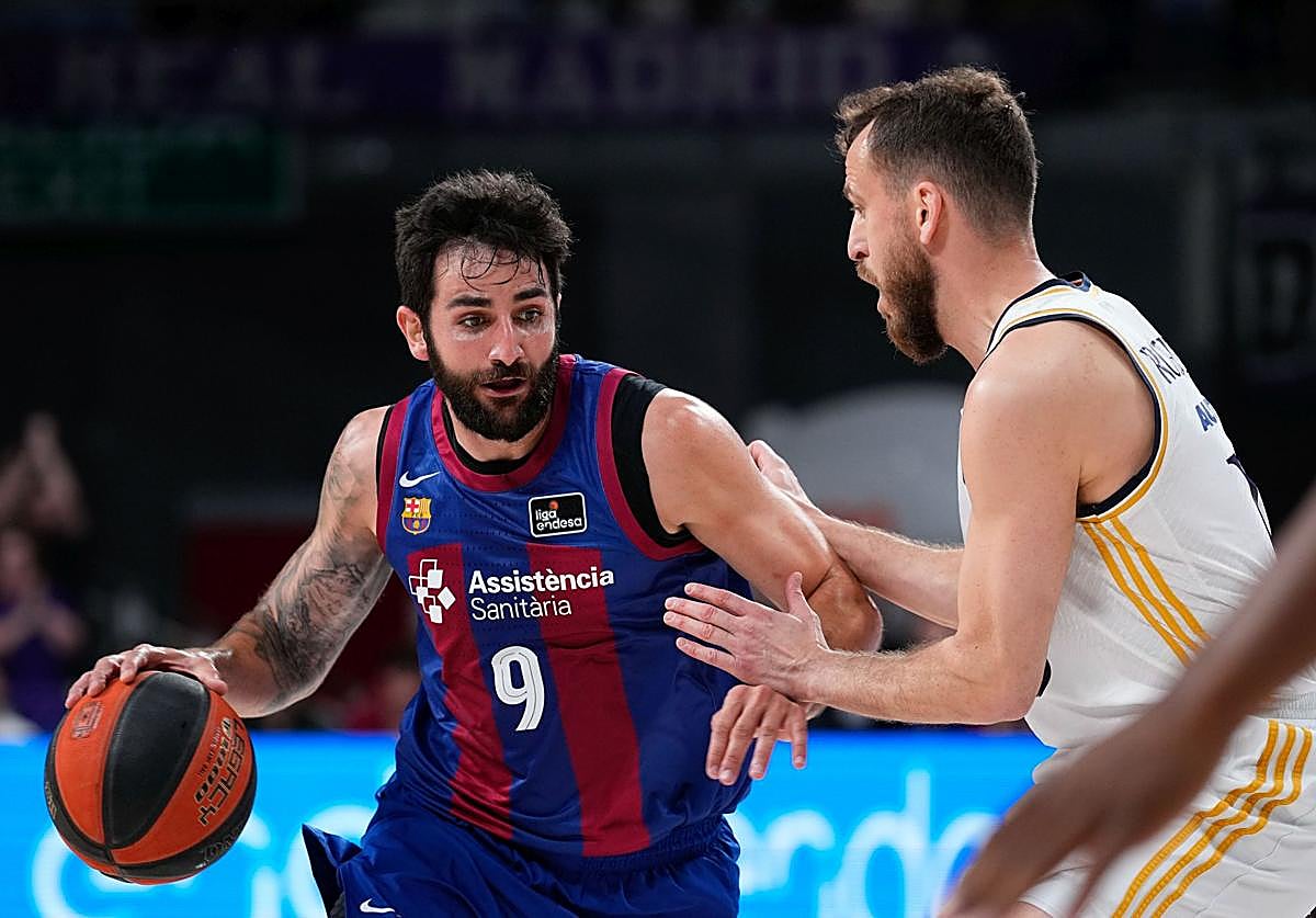Ricky Rubio y Sergio Rodríguez durante la semifinal de la Liga ACB 2024. .