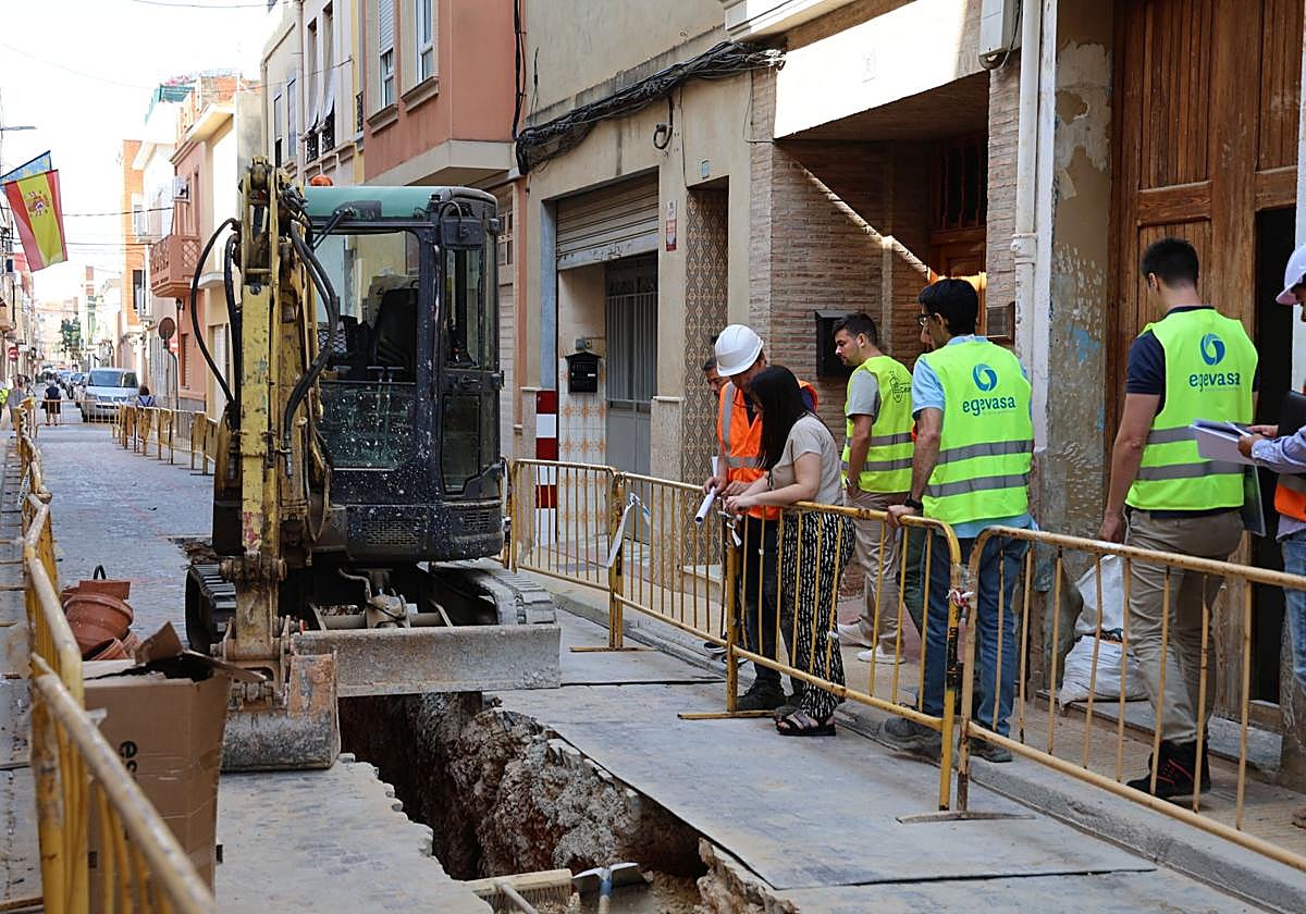 Obras en el alcantarillado de Catarroja.