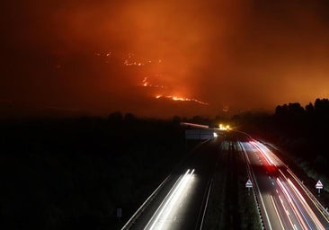 Carreteras cortadas por los incendios en España