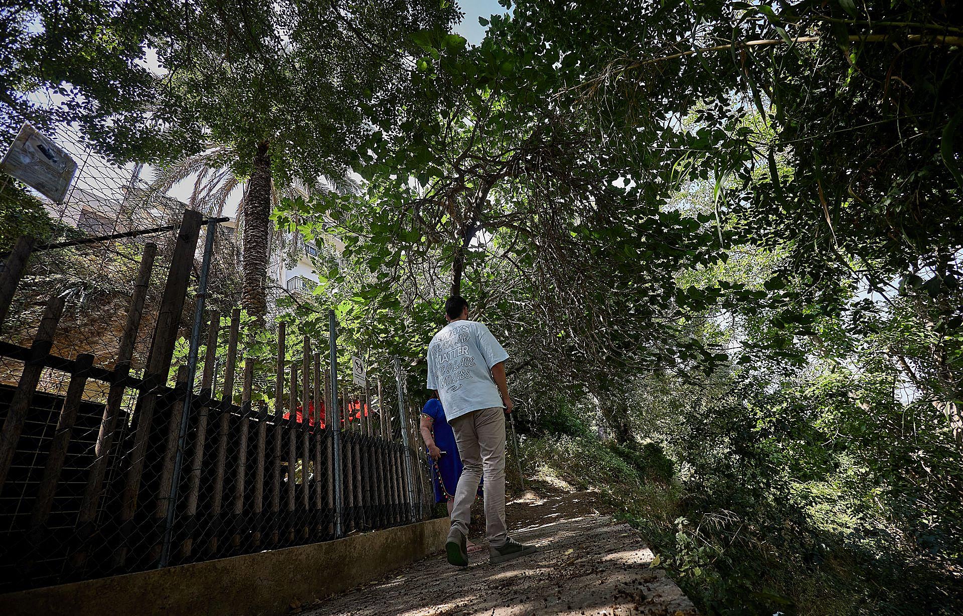 La maleza que invade las viviendas en Riba-roja