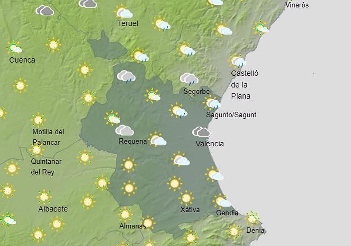 Mapa del cielo este fin de semana en la Comunitat.