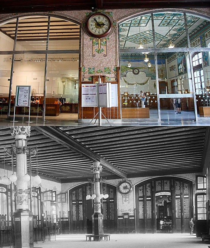 Imagen secundaria 2 - Pasado y presente de la Estación del Norte de Valencia.