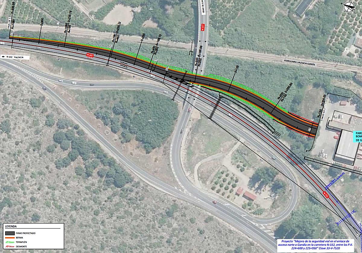 Proyecto de conexión del parque de bomberos de Gandia.