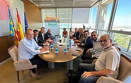 Reunión de los alcaldes con el conseller Martínez Mus este martes.