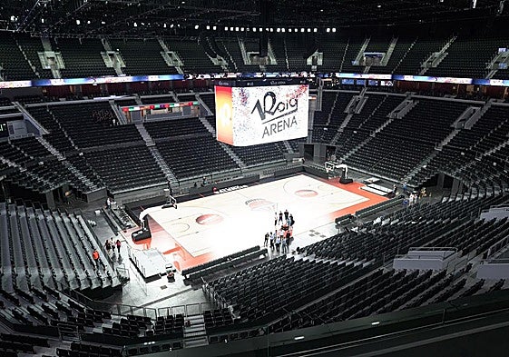 El interior del Roig Arena, en modo baloncesto.
