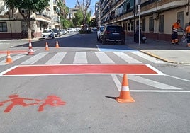 Trabajos de señalización de una de las rutas.