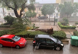 Lluvia en Tavernes de la Valldigna, esta tarde.