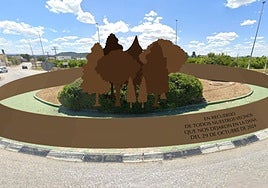 Recreación del monumento que se levantará en la rotonda.