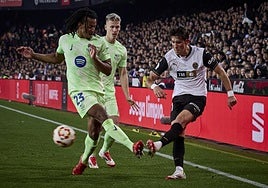 El encuentro de cuartos de final de Copa del Rey de la temporada pasada en Mestalla.
