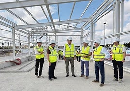 Visita de obras a la estación de València Sud este lunes.