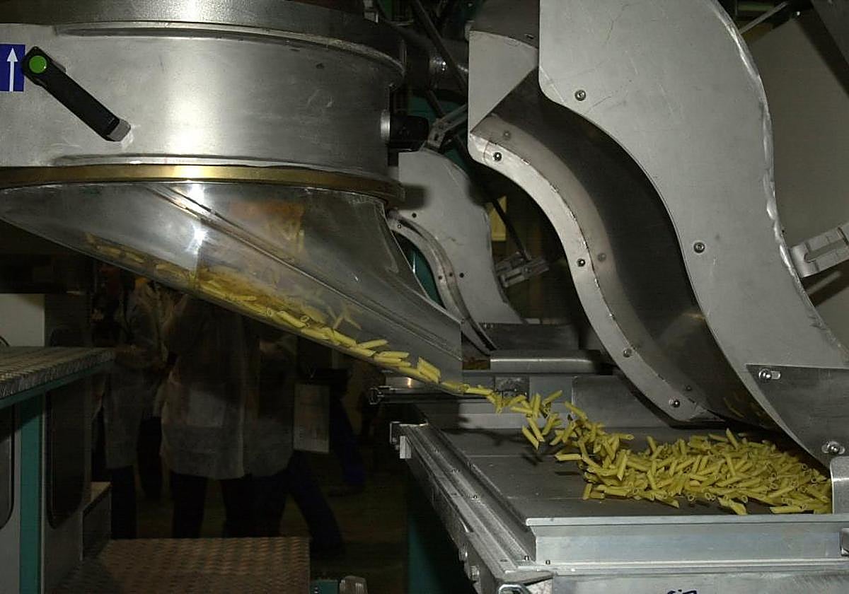 Línea de producción de pasta, en una imagen de archivo.