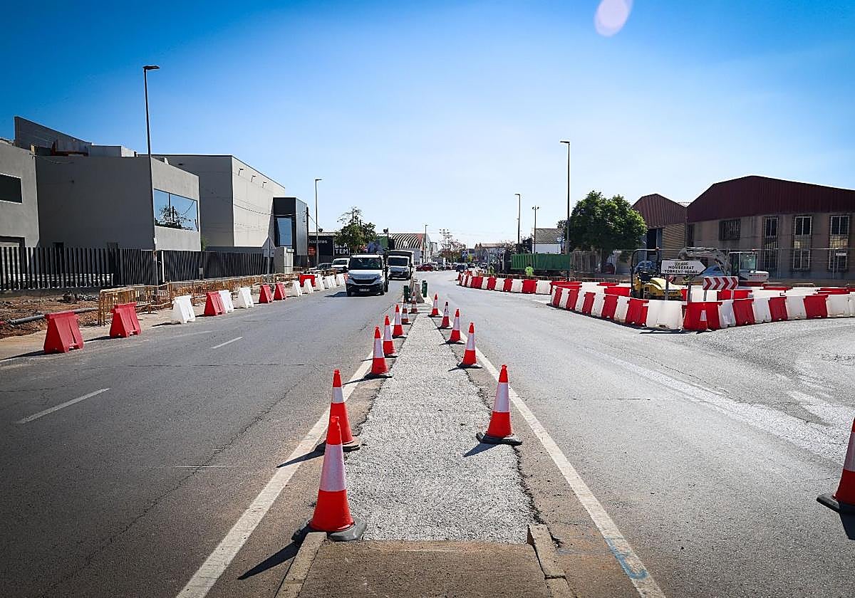 Estado actual de las obras en la rotonda.