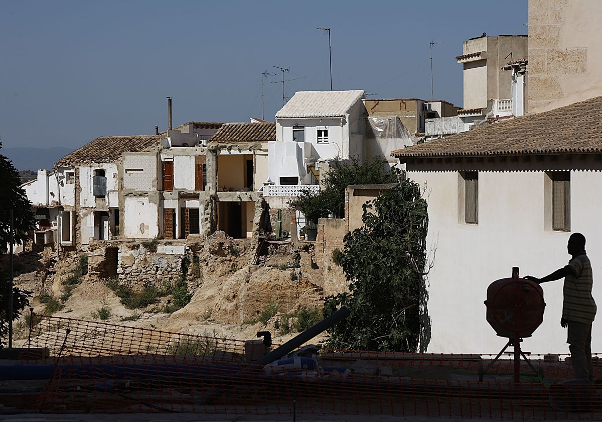 Viviendas arrasadas por la riada en Chiva.