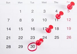 Un calendario en una imagen de archivo.