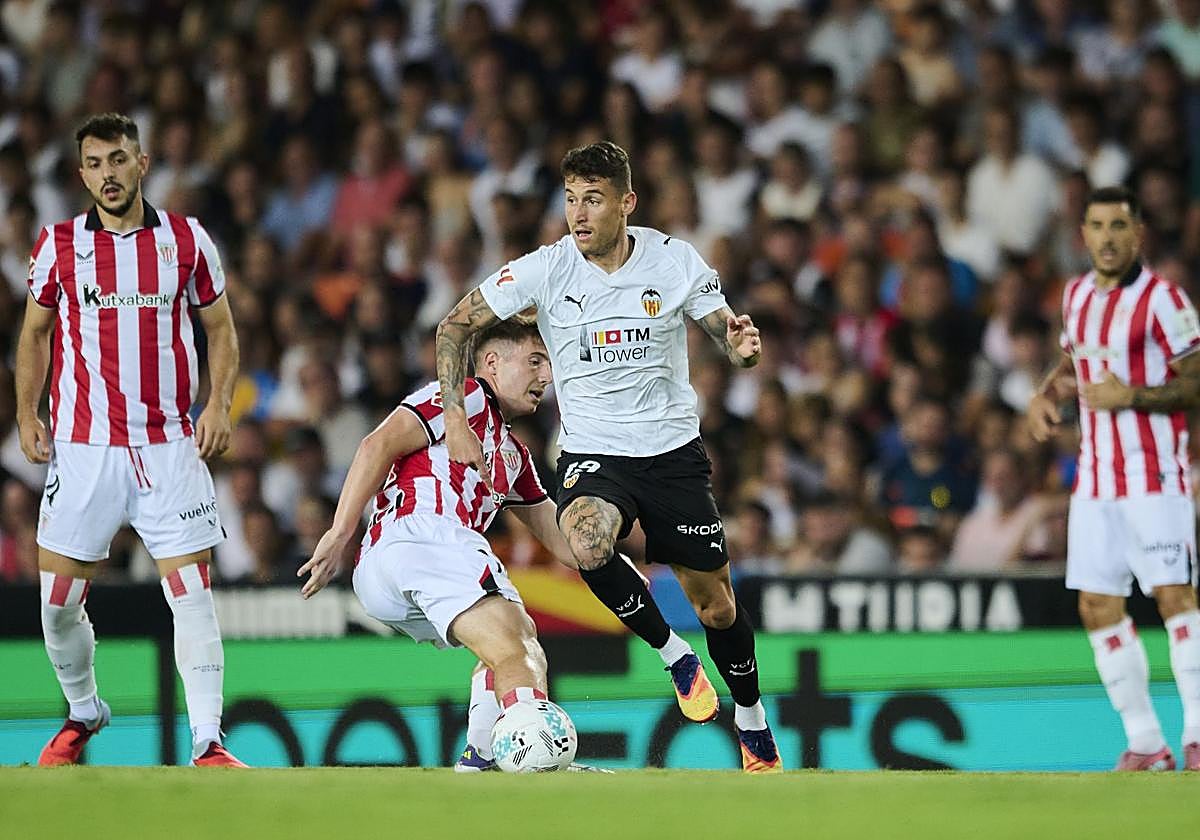 Dani Raba, ante el Athletic.