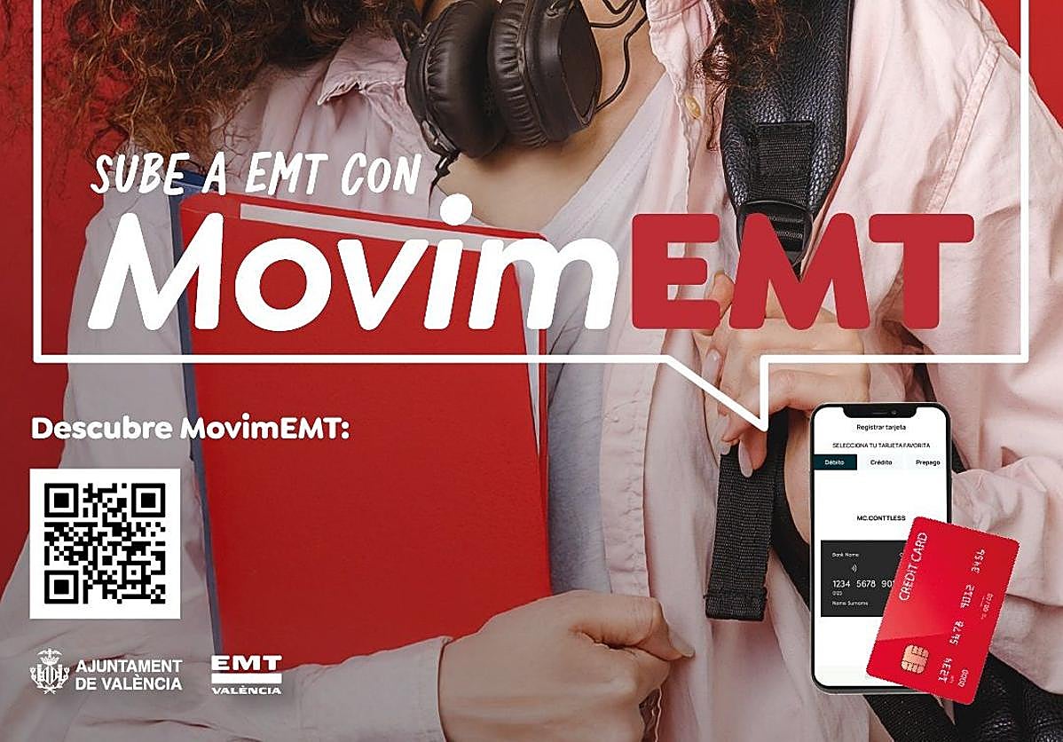 Imagen promocional de la nueva forma de pago en la EMT.