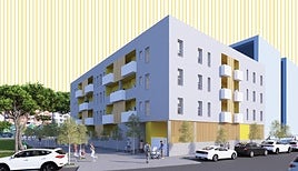 Maqueta del futuro edificio en Gandia.