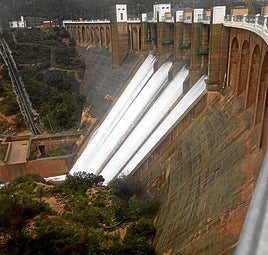 La presa de Forata, en marzo tras las reparaciones posteriores a la dana.
