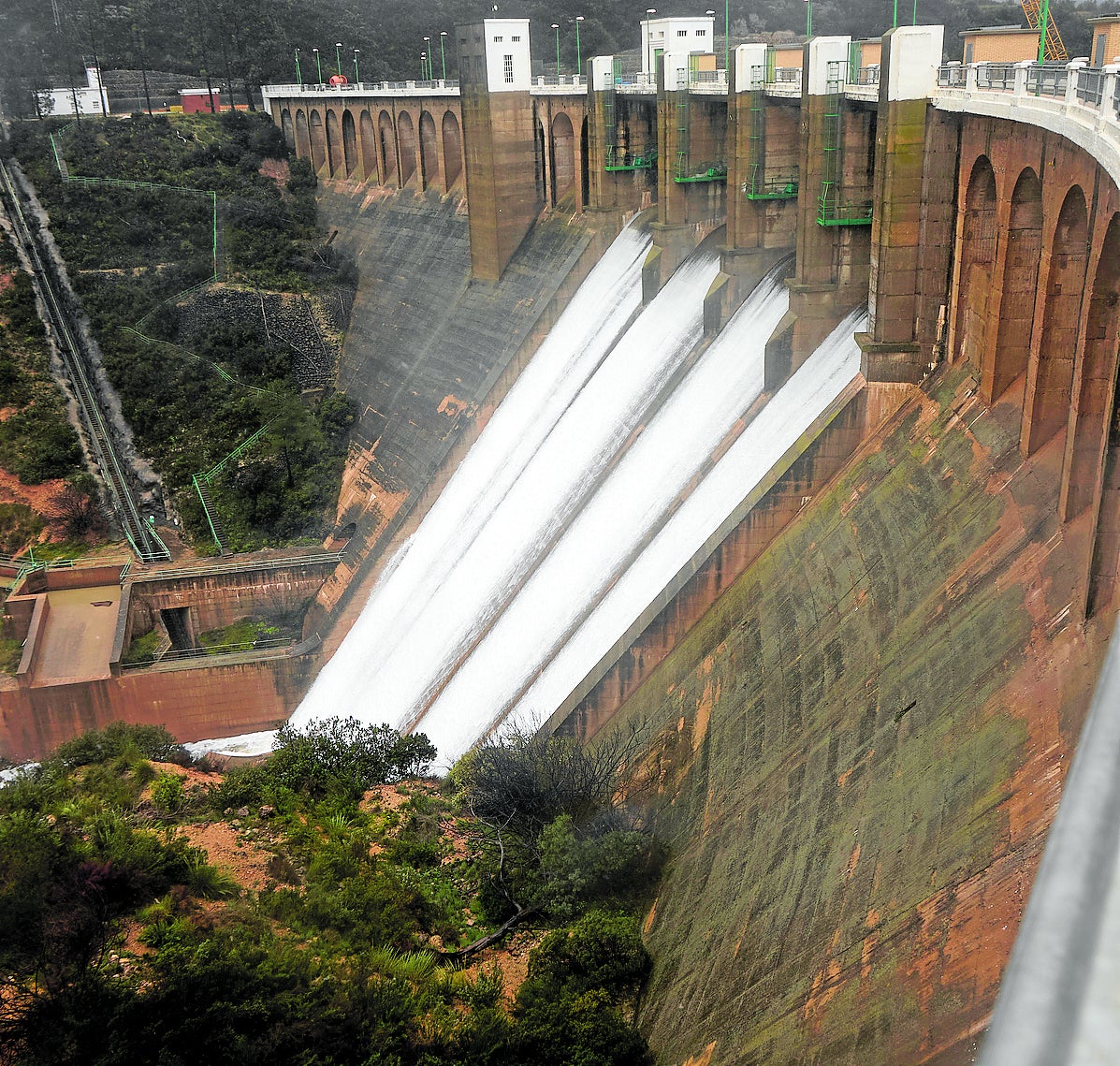 La presa de Forata, en marzo tras las reparaciones posteriores a la dana.