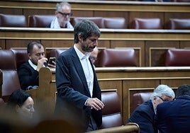 Ernest Urtasun, este miércoles en el Congreso de los Diputados.