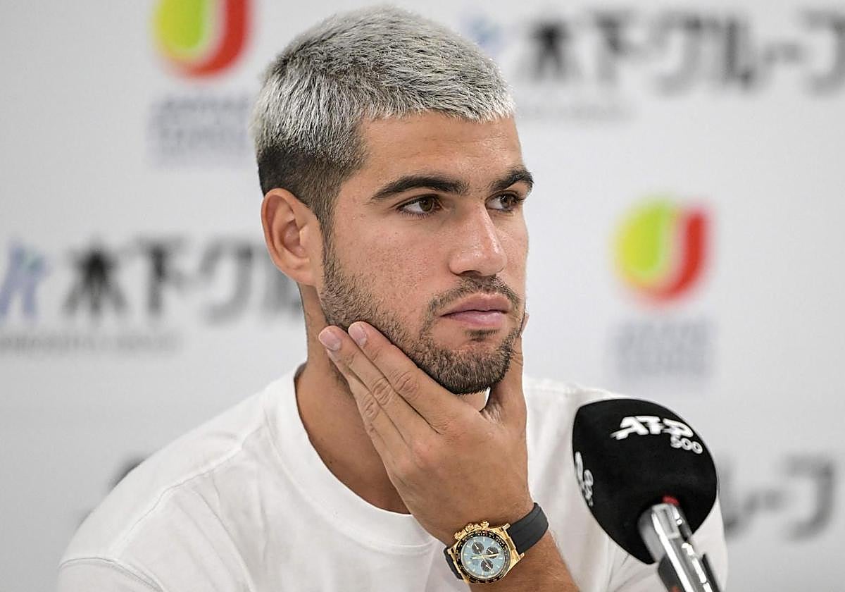 Alcaraz, en rueda de prensa.