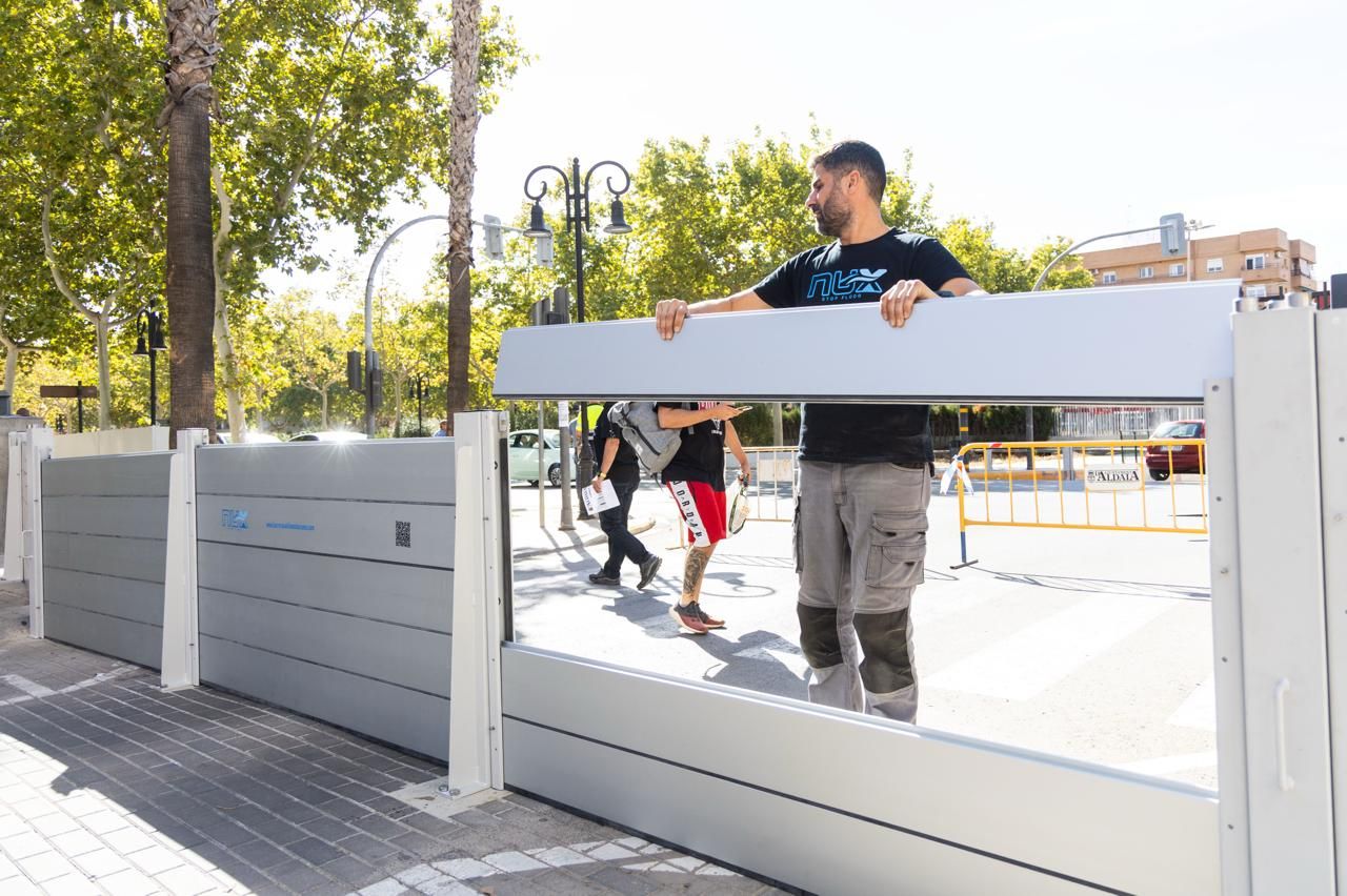 Aldaia prueba las nuevas compuertas contra los desbordamientos de la Saleta