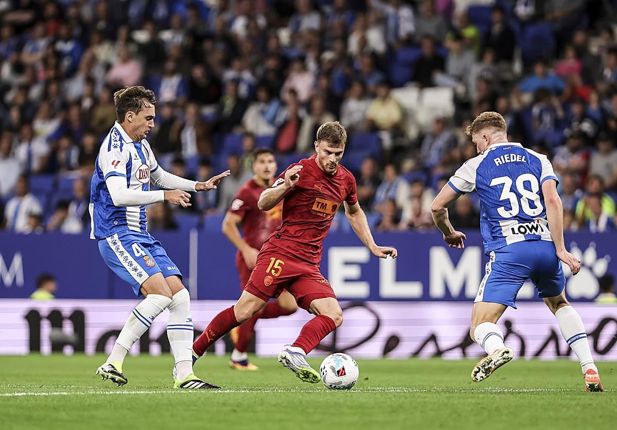 Lucas Beltrán durante el partido contra el RCD Espanyol.