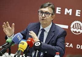 Vicente Lafuente, durante la rueda de prensa de presentación de su candidatura.