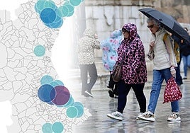 Las calles de Gandia anegadas por las lluvias.