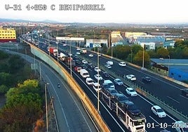 Atascos en la V-31 este miércoles 1 de octubre.