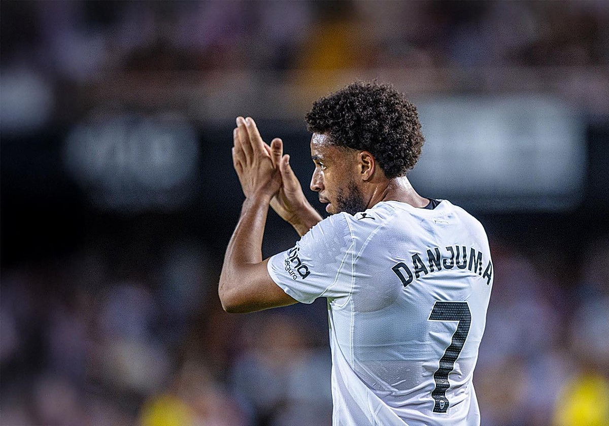 Danjuma, durante el partido en Mestalla.