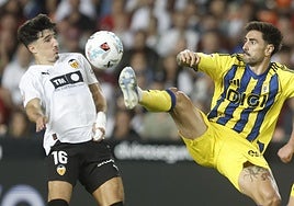 Diego López, durante el partido del Valencia ante el Oviedo.
