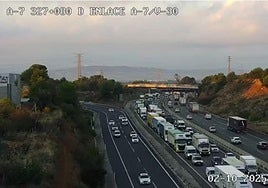 Atascos en la A-7 este jueves, 2 de octubre.