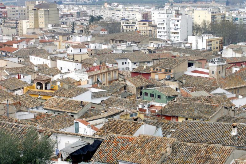 Vista general del casco antiguo de Xàtiva.