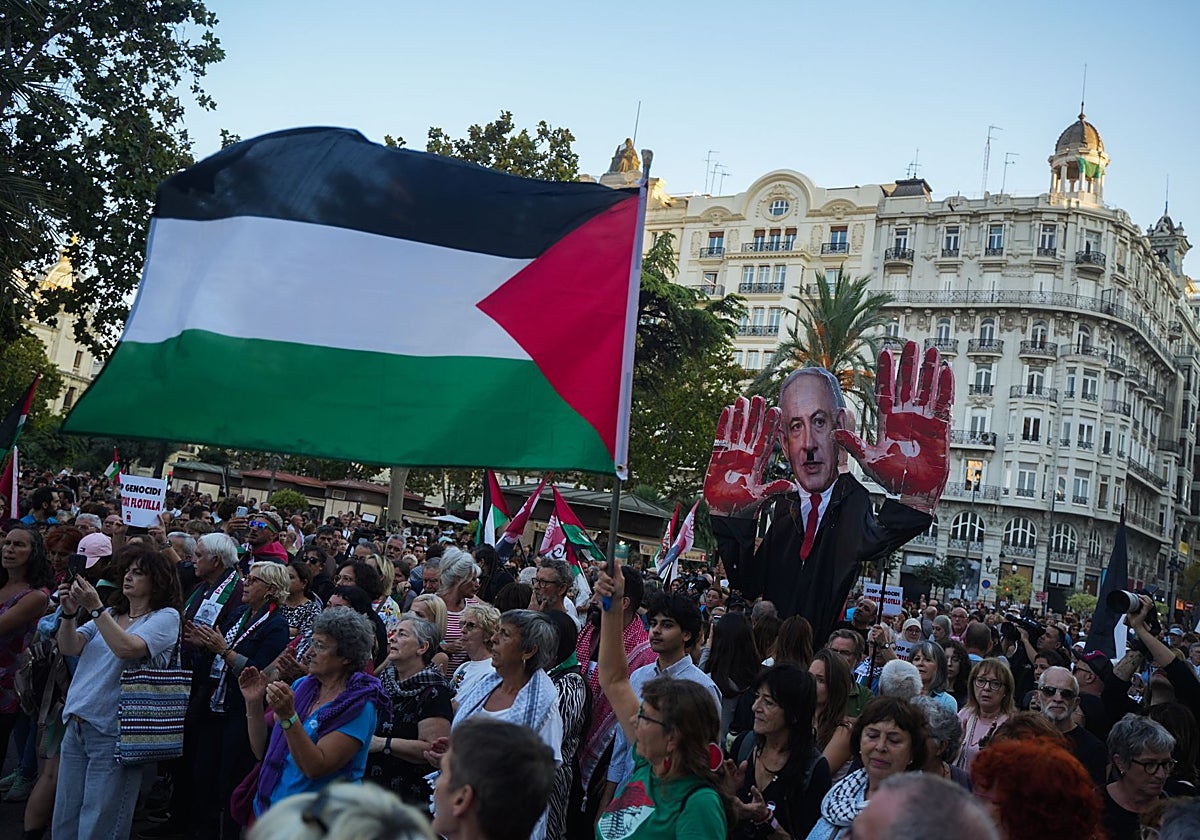 Manifestación por Palestina el sábado en Valencia.