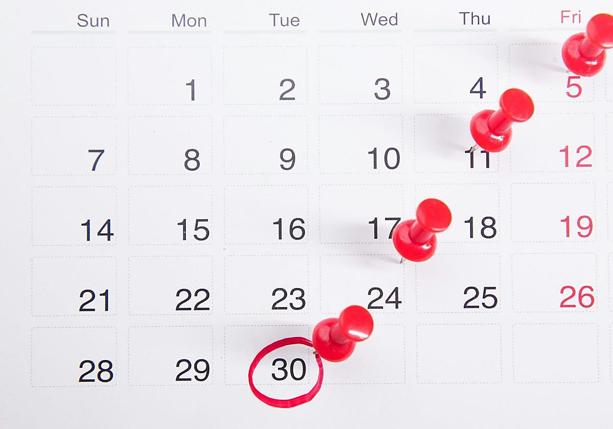 Un calendario en una imagen de archivo.