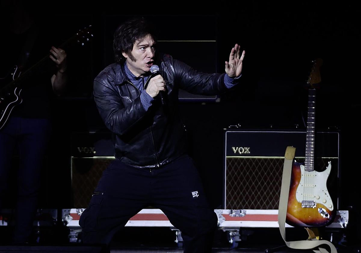 Milei, durante el concierto en Buenos Aires.