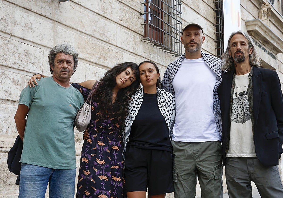 Integrantes de la flotilla que han comparecido en Valencia.