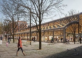 Recreación del mercado, tras su reforma.