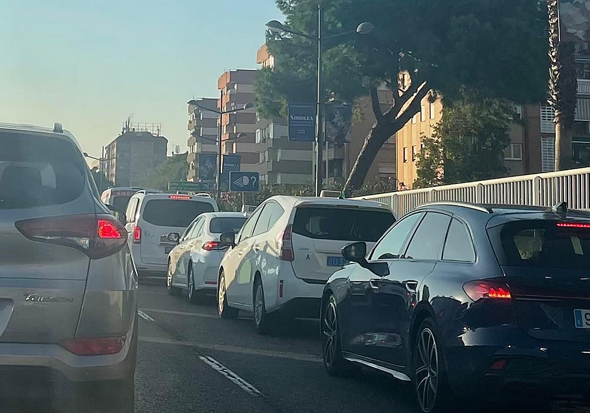 Atasco registrado este miércoles en Pío XII.