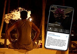 Un joven pandillero, en un parque de Valencia, junto al grupo de Telegram que organiza quedadas para pegarse.