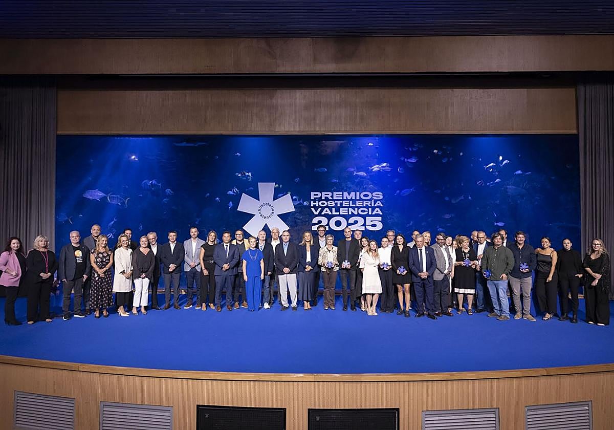 Premiados durante la gala de la hostelería valenciana.