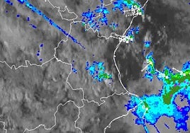 El nucleo tormentoso sobre La Ribera.