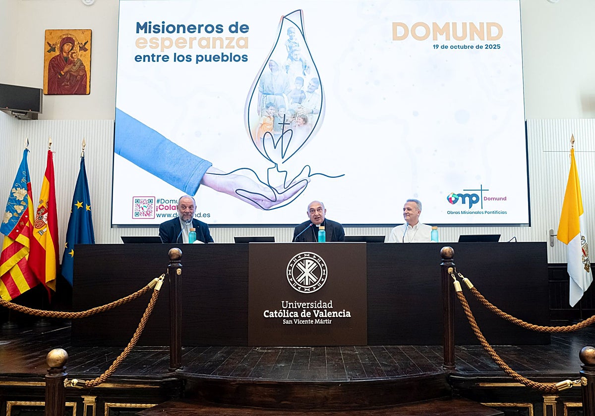 Un momento de la presentación del Domund en Valencia.