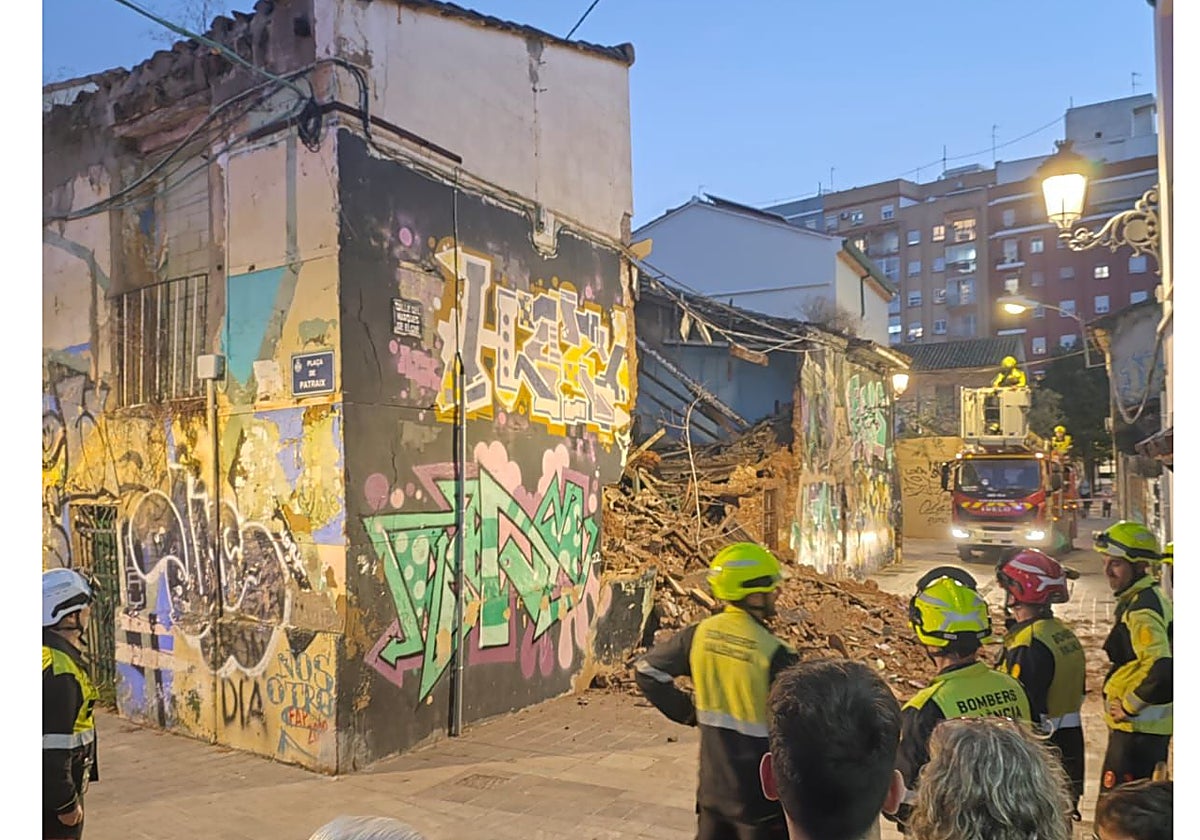 Vivienda que se ha derrumbado en Patraix.