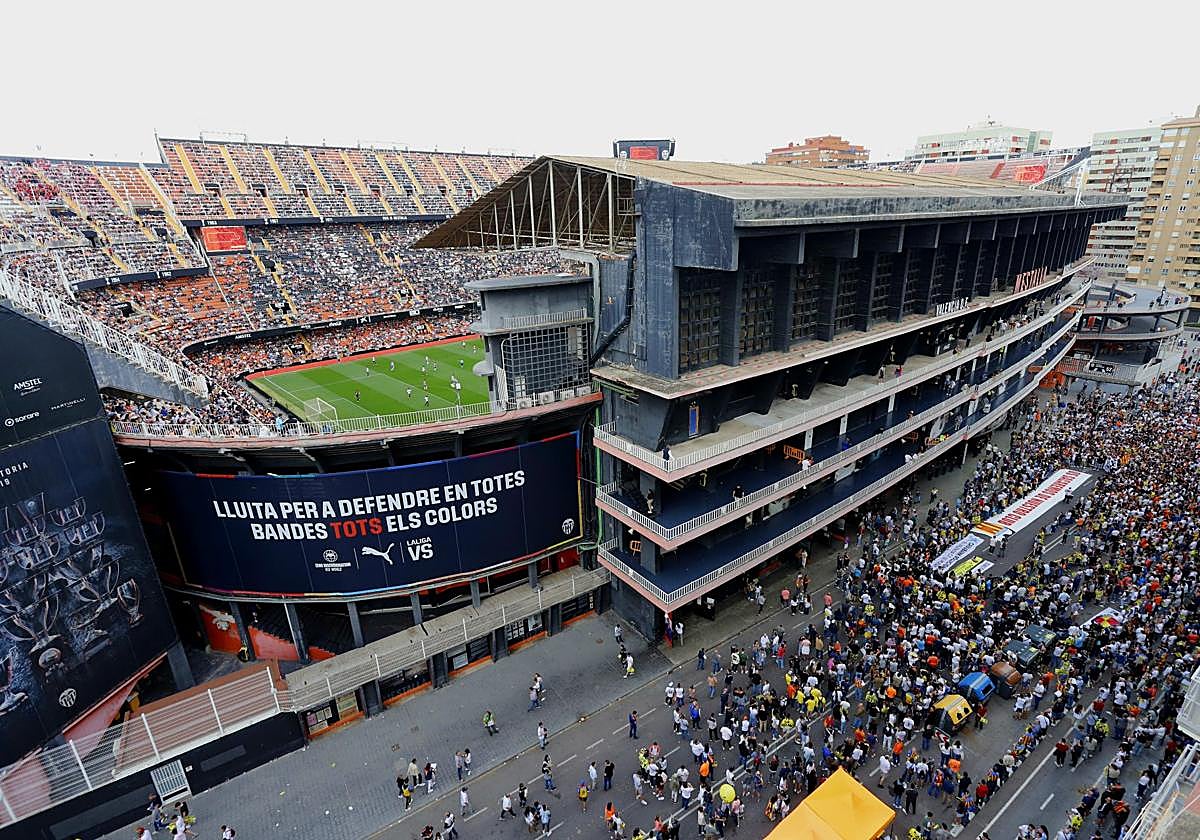 El exterior del actual Mestalla, en una imagen de archivo.