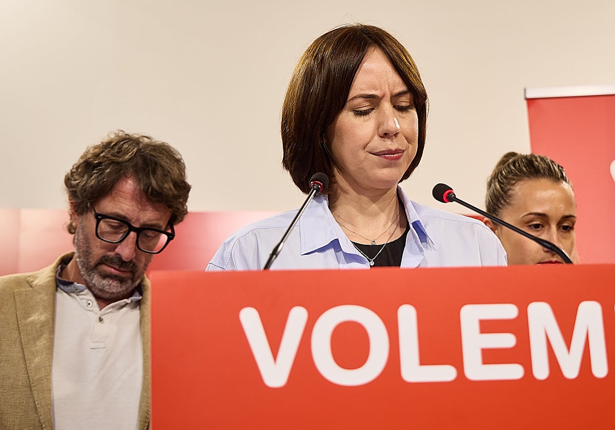 Vicent Mascarell, Diana Morant y Tania Baños, ante los medios de comunicación.